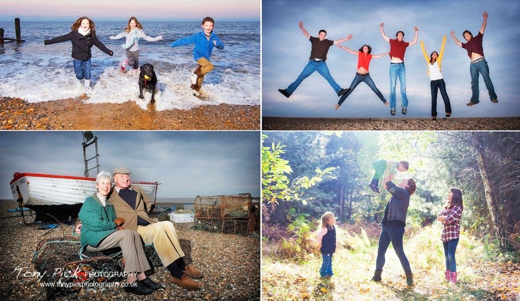 Childrens and family portraits by Tony Pick Phototography. It's a great time to create some family portrait memories at the seaside in Aldeburgh, Suffolk. Choose from Fun on the Beach Portraits, Go Wild in the Forest Portraits or Paddle along the River Portraits.